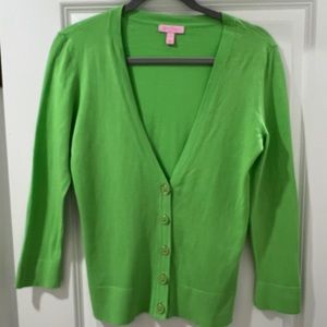 Lilly Pulitzer Lime Green 5-Button Cardigan Size L